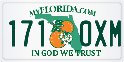 FL license plate 1710XM