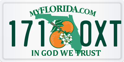FL license plate 1710XT