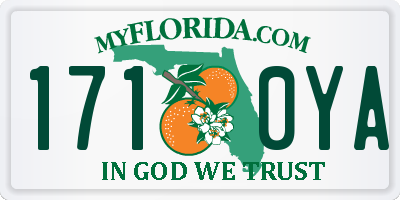 FL license plate 1710YA