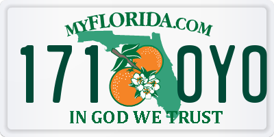 FL license plate 1710YO