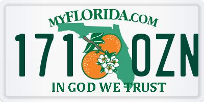FL license plate 1710ZN