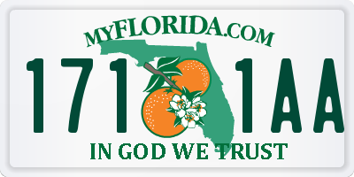 FL license plate 1711AA