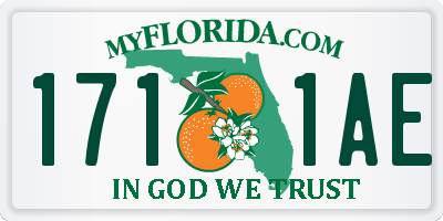 FL license plate 1711AE