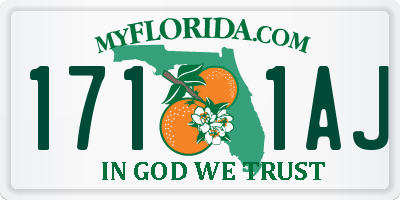 FL license plate 1711AJ