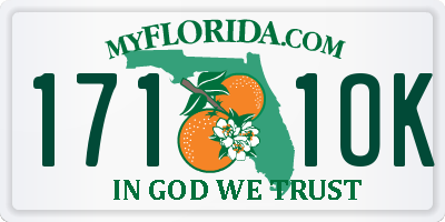 FL license plate 1711OK