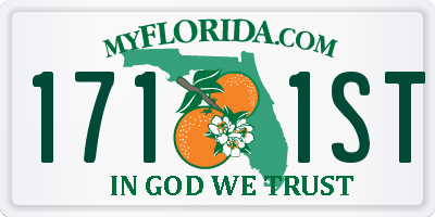 FL license plate 1711ST