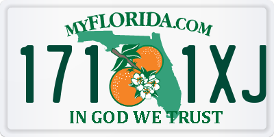 FL license plate 1711XJ