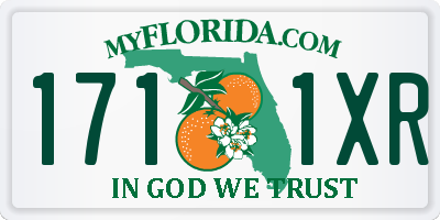 FL license plate 1711XR