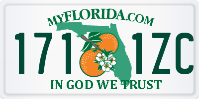 FL license plate 1711ZC