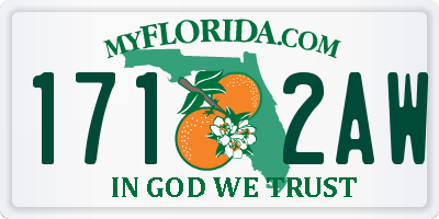FL license plate 1712AW