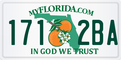 FL license plate 1712BA