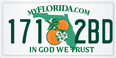 FL license plate 1712BD