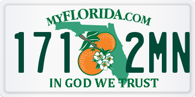 FL license plate 1712MN