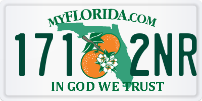 FL license plate 1712NR