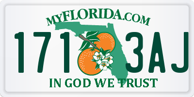 FL license plate 1713AJ