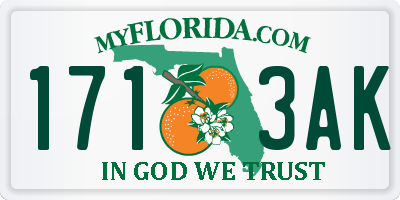 FL license plate 1713AK
