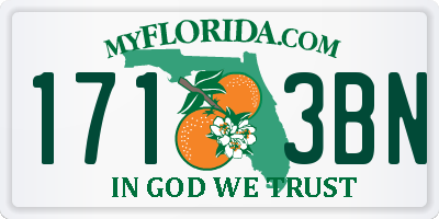 FL license plate 1713BN