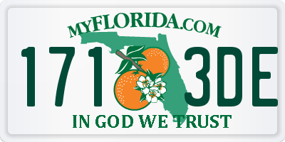 FL license plate 1713DE