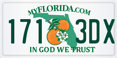 FL license plate 1713DX