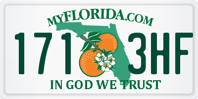 FL license plate 1713HF