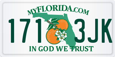 FL license plate 1713JK