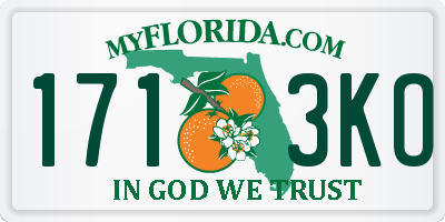FL license plate 1713KO