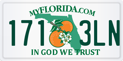 FL license plate 1713LN