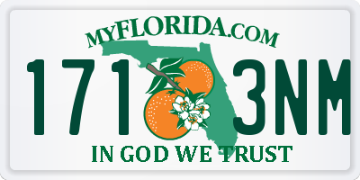 FL license plate 1713NM