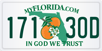 FL license plate 1713OD