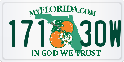 FL license plate 1713OW