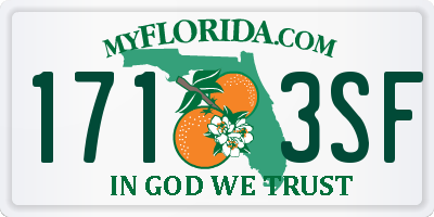 FL license plate 1713SF