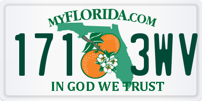 FL license plate 1713WV