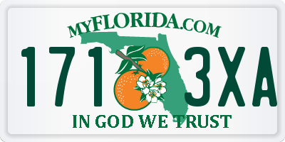 FL license plate 1713XA