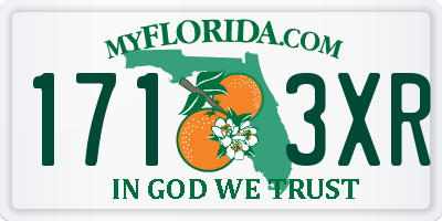 FL license plate 1713XR