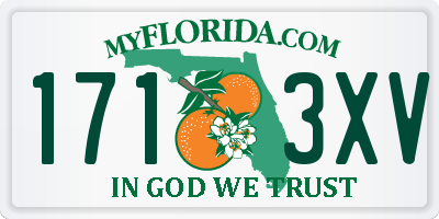 FL license plate 1713XV