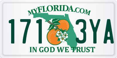 FL license plate 1713YA