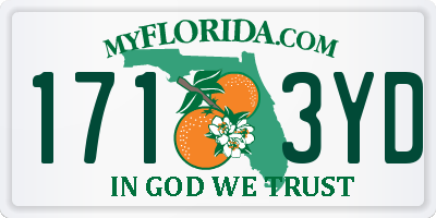 FL license plate 1713YD
