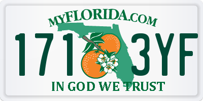 FL license plate 1713YF