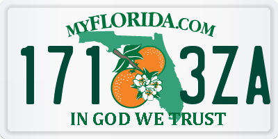 FL license plate 1713ZA