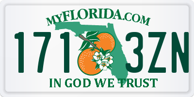 FL license plate 1713ZN