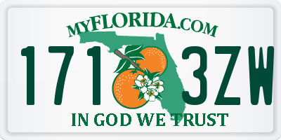 FL license plate 1713ZW