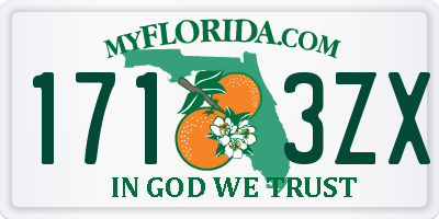 FL license plate 1713ZX