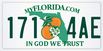 FL license plate 1714AE