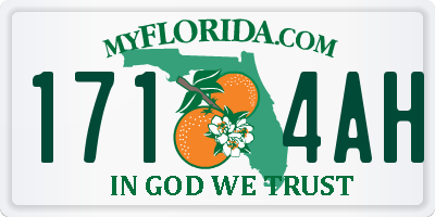 FL license plate 1714AH