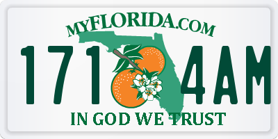 FL license plate 1714AM