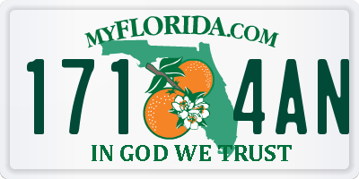 FL license plate 1714AN