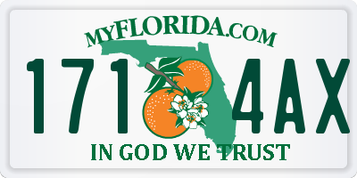 FL license plate 1714AX