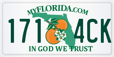 FL license plate 1714CK