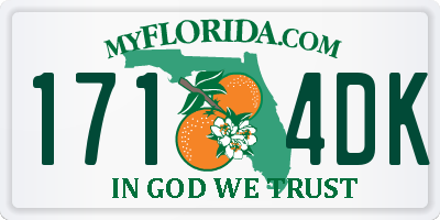 FL license plate 1714DK