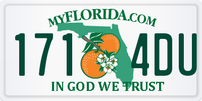 FL license plate 1714DU